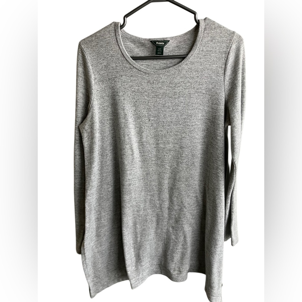 Roots tunic top knit sweater grey small